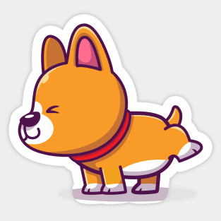 Cute Corgi Peeing Sticker